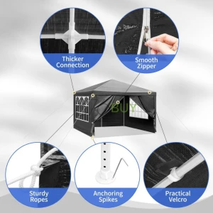 10' x 10' Pop Up Canopy Tent with 4 Removable Sidewalls