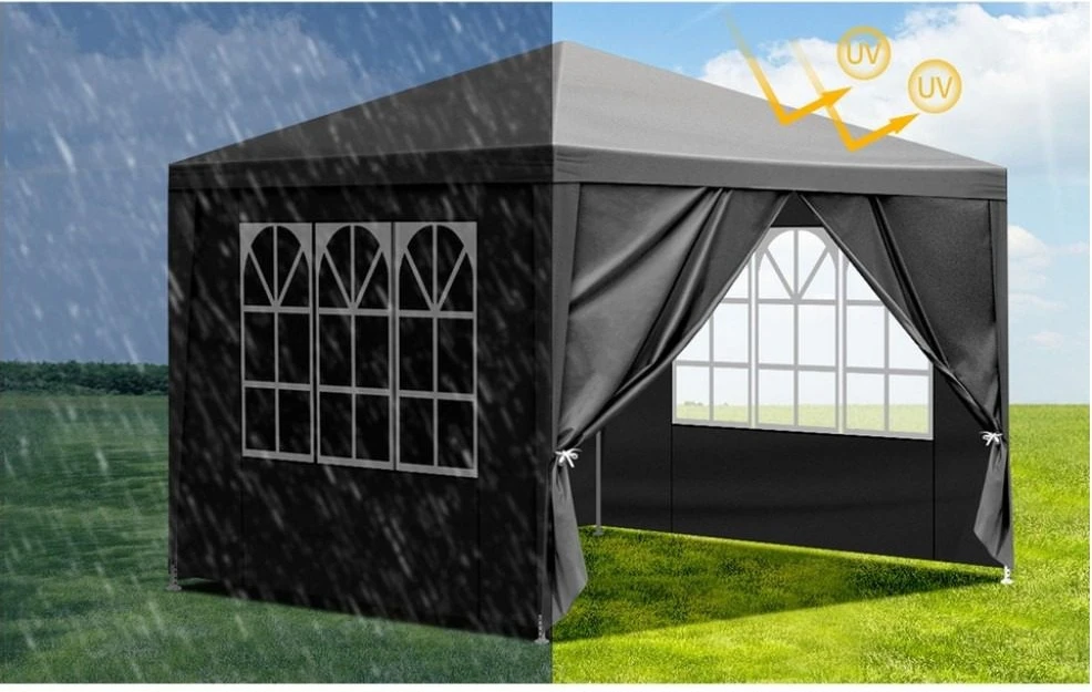 10' x 10' Pop Up Canopy Tent with 4 Removable Sidewalls - Image 4
