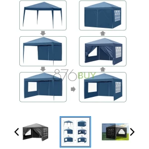 10' x 10' Pop Up Canopy Tent with 4 Removable Sidewalls