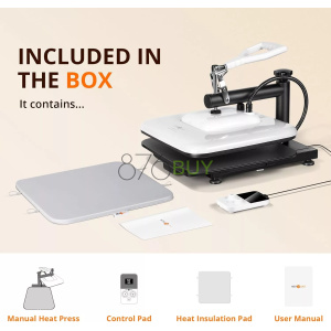 HTVRONT Heat Press Machine for T Shirts - 15x15 Swing Away Shirt Press Machine