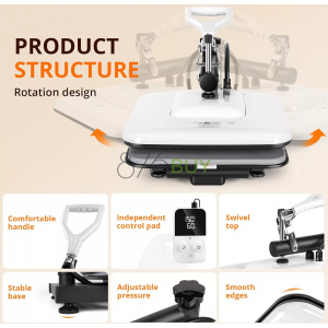 HTVRONT Heat Press Machine for T Shirts - 15x15 Swing Away Shirt Press Machine