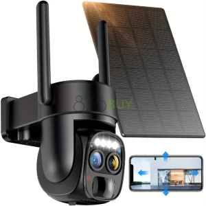 Hawkray 360-degree Solar 2k Wifi Camera With Spotlight Alarm