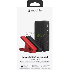 Mophie PowerStation Go Rugged Compact Car Jump Starter with Floodlight - Black