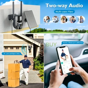 Hawkray 360-degree Solar 2k Wifi Camera With Spotlight Alarm