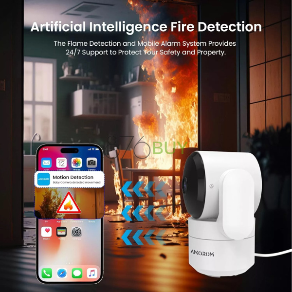 AMOROM 2K WiFi 360° Indoor Camera for Home Security - Image 2