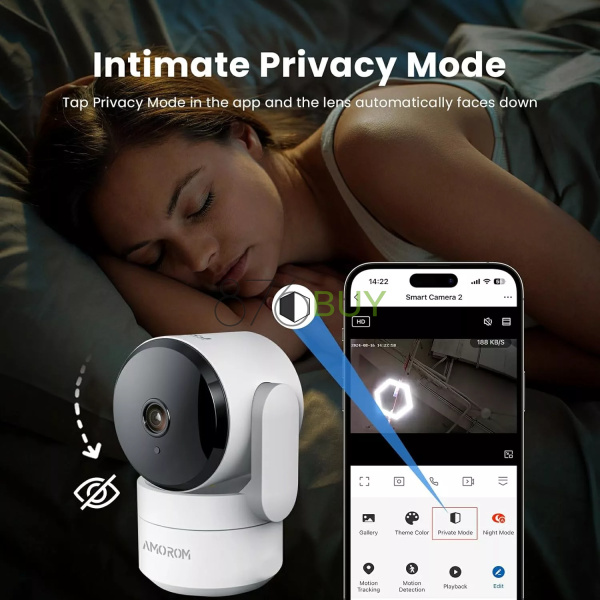 AMOROM 2K WiFi 360° Indoor Camera for Home Security - Image 5