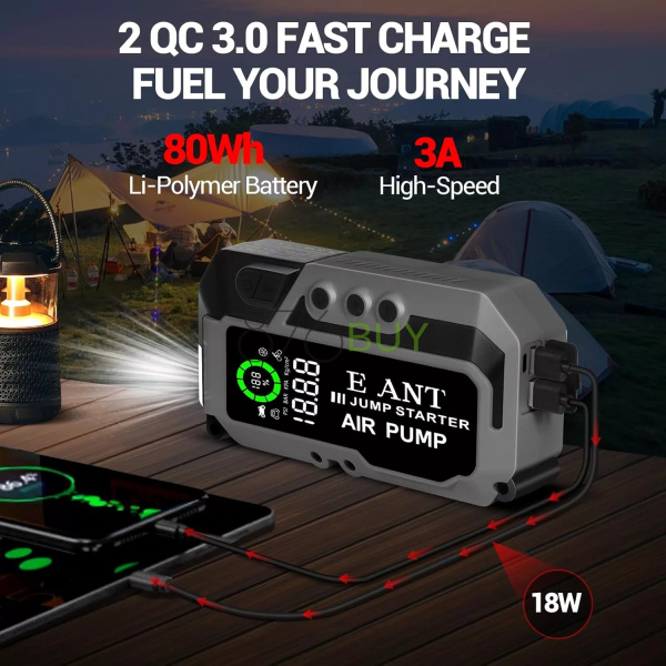 E-Ant Car Jump Starter with Air Compressor - Image 4