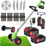 ZJS 21V Cordless Weed Wacker and Lawn Edger with 3 Types of Blades