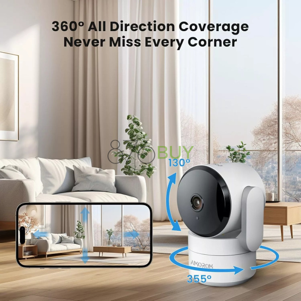 AMOROM 2K WiFi 360° Indoor Camera for Home Security - Image 7