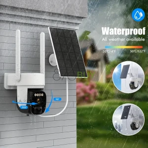 AntCctv 3MP 2.5K Pan Tilt 360° Solar-Powered Outdoor Security Camera