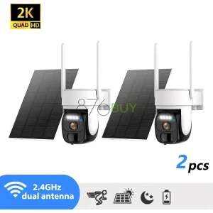 2 pack Wireless Outdoor Solar Security Camera