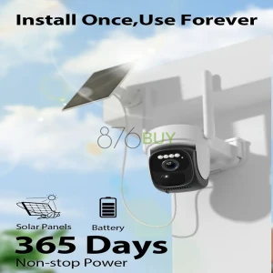 AntCctv 3MP 2.5K Pan Tilt 360° Solar-Powered Outdoor Security Camera