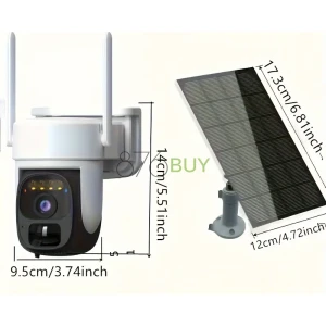 AntCctv 3MP 2.5K Pan Tilt 360° Solar-Powered Outdoor Security Camera