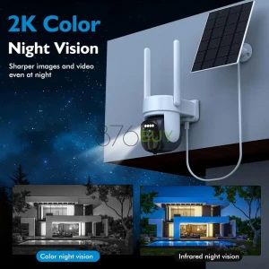 AntCctv 3MP 2.5K Pan Tilt 360° Solar-Powered Outdoor Security Camera