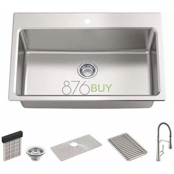 Kohler Pro-Function Kitchen Sink Kit - with Stainless Pull Down Faucet - Image 6