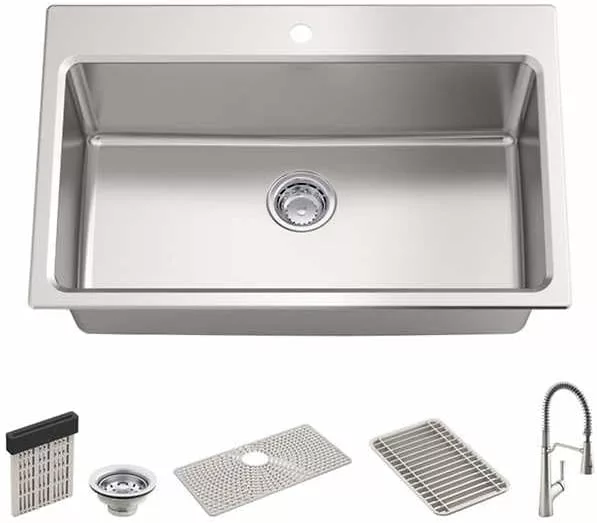 Kohler Pro-Function Kitchen Sink Kit - with Stainless Pull Down Faucet - Image 6