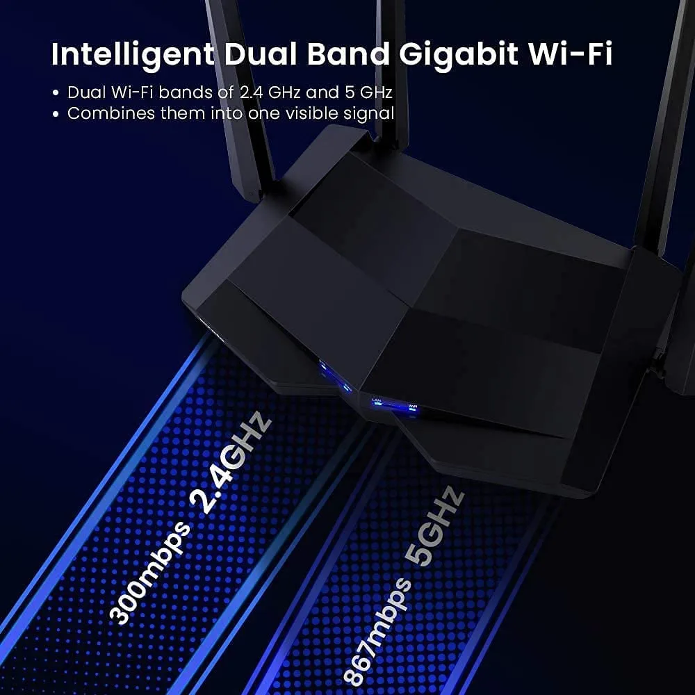 Tenda AC10U Smart Gigabit Wi-Fi Router AC1200 Dual Band - Image 2