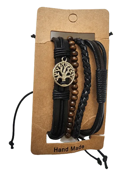 TempBeau Leather 5 Piece Bracelet Set - Image 4