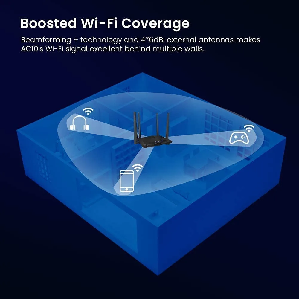 Tenda AC10U Smart Gigabit Wi-Fi Router AC1200 Dual Band - Image 3