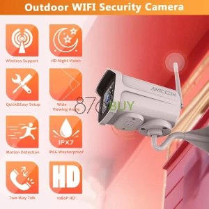 AMICCOM 1080P WiFi Outdoor Security Camera