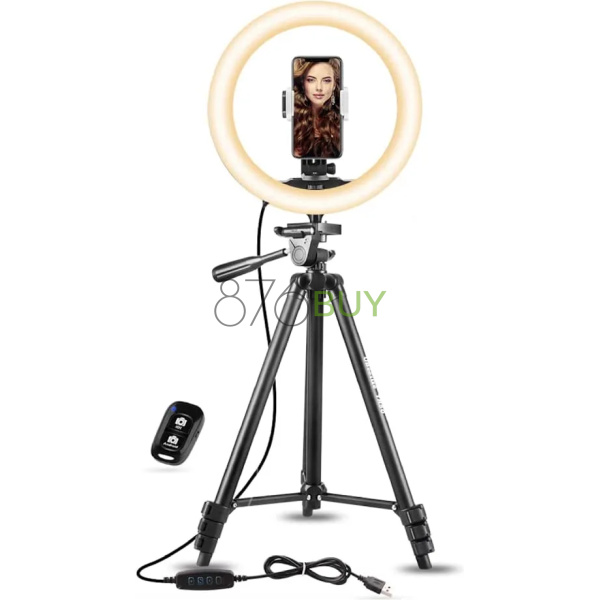 UBeesize 10" Selfie Ring Light with 50" Extendable Tripod Stand & Phone Holder