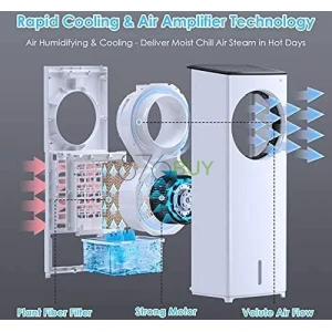 3-IN-1 Portable Air Conditioning Personal Bladeless Tower Fan