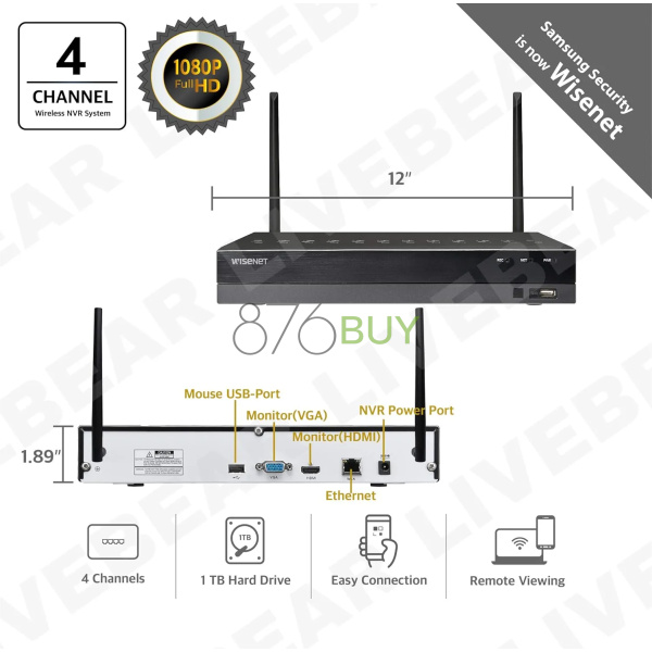 Samsung Wisenet 1TB HD with 4 Bullet Cameras - Image 6
