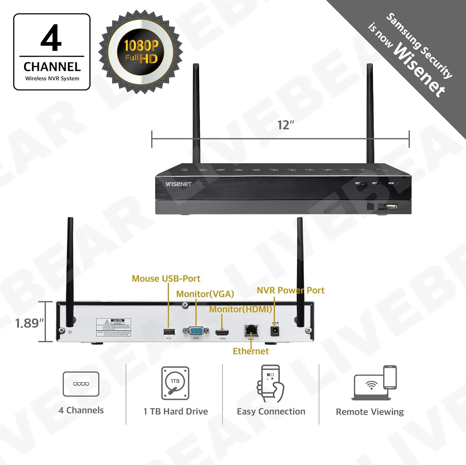 Samsung Wisenet 1TB HD with 4 Bullet Cameras - Image 6