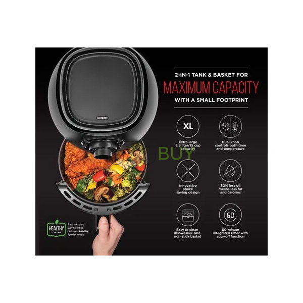 Chefman TurboFry 3.5 Liter Dual Control Air Fryer - Image 4