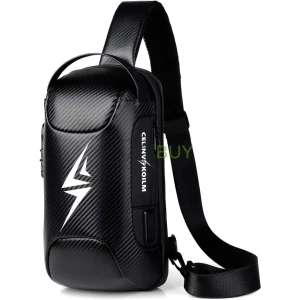 Celinv Koilm Sling Bag with USB Charger & Security Combination Lock