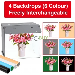 Photo Studio Light Box With 6 Color Backdrops And 3 Light Filters