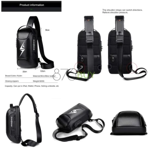Celinv Koilm Sling Bag with USB Charger & Security Combination Lock