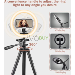 UBeesize 10" Selfie Ring Light with 50" Extendable Tripod Stand & Phone Holder