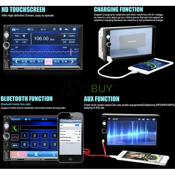 Mosufit 7" Double Din Car Stereo with Bluetooth - Image 7