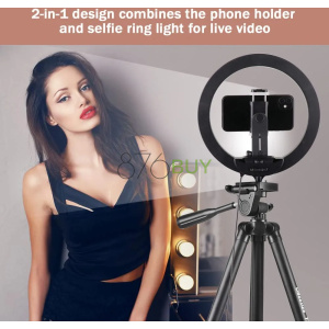 UBeesize 10" Selfie Ring Light with 50" Extendable Tripod Stand & Phone Holder
