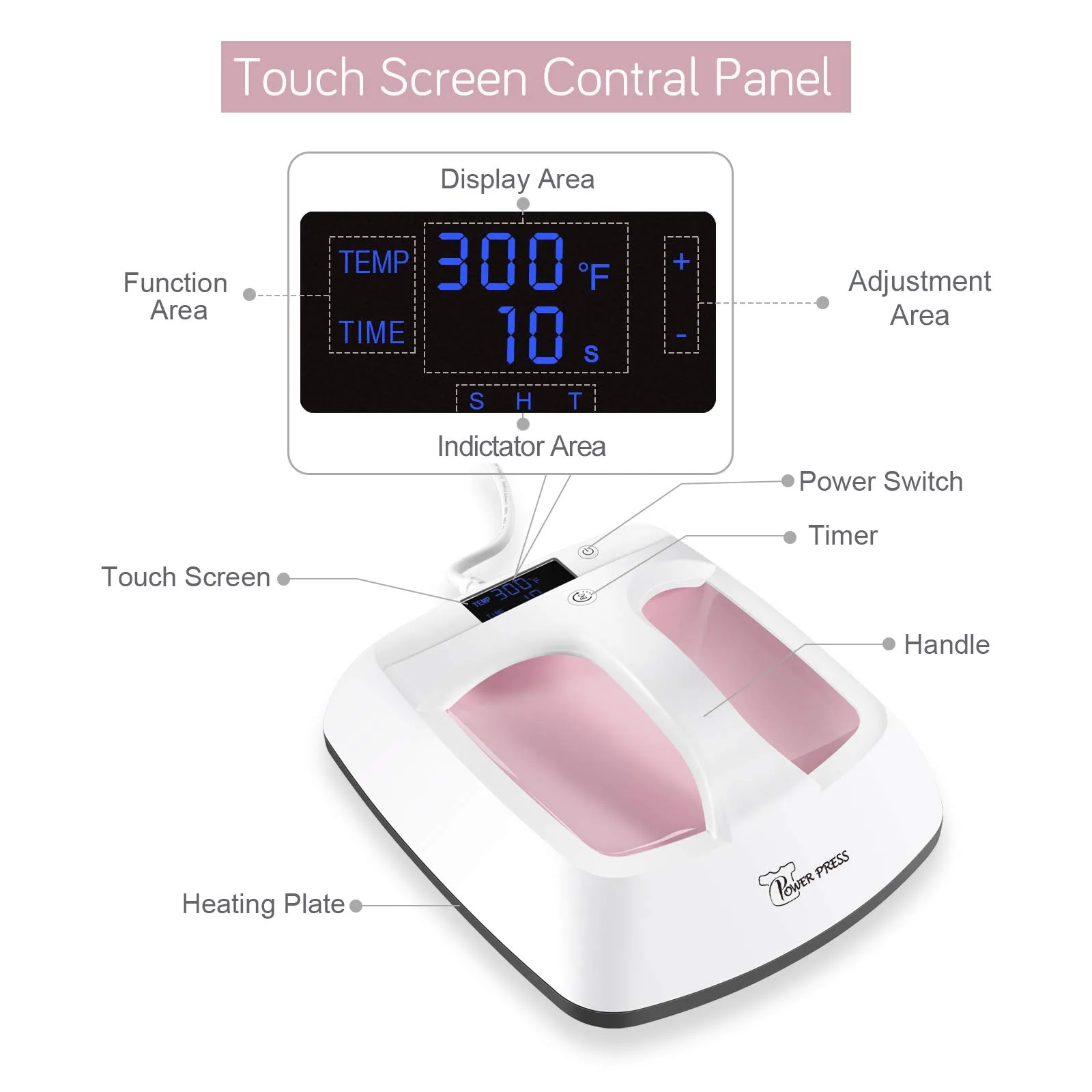 PowerPress HPM-0000-PK Heat Press Machine Portable-Pink, 12