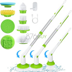 MABOGU Electric Spin Scrubber, Cordless Shower Scrubber with 8 Replaceable Brush Heads