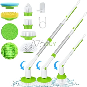 MABOGU Electric Spin Scrubber, Cordless Shower Scrubber with 8 Replaceable Brush Heads