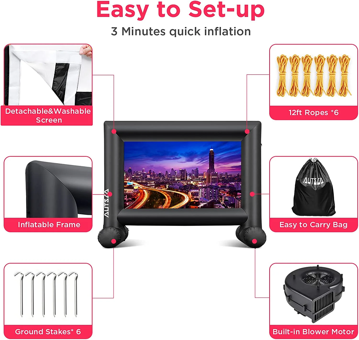 AUTSCA 14 Feet Inflatable Outdoor Movie Screen - Image 4