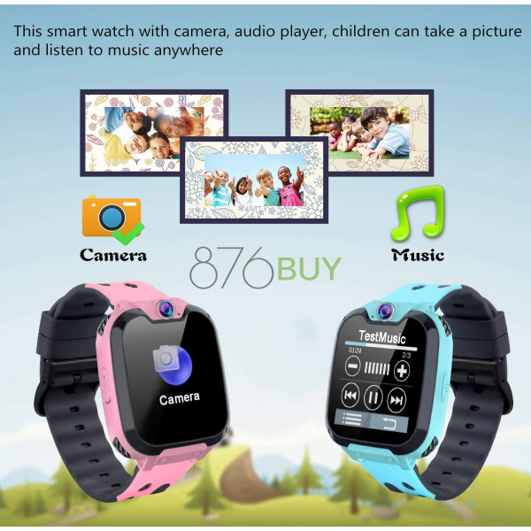 GOOWJUER HD Touch ScreenKids Smart Watch for Girls (Pink) - Image 4