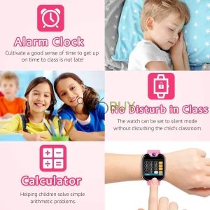 GOOWJUER HD Touch ScreenKids Smart Watch for Girls (Pink)