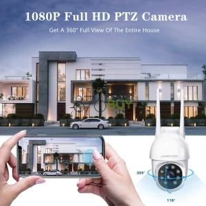 AIMECOR Outdoor Security Camera 1080P Pan/Tilt 2.4G WiFi