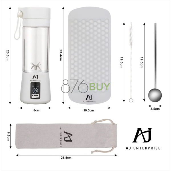 AJ Enterprise Portable Smoothie Blender - White - Image 3