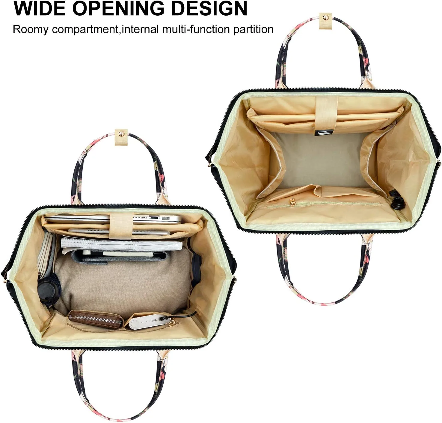 Floral Laptop Backpack with USB Charging - Image 5