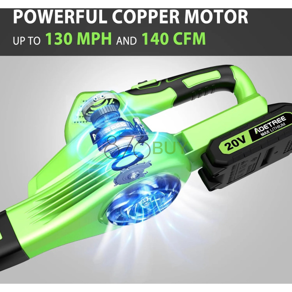 Cordless Leaf Blower -  20V with 2 Batteries & Charger - Image 3