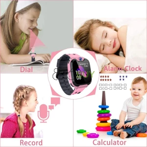 GOOWJUER HD Touch ScreenKids Smart Watch for Girls (Pink)