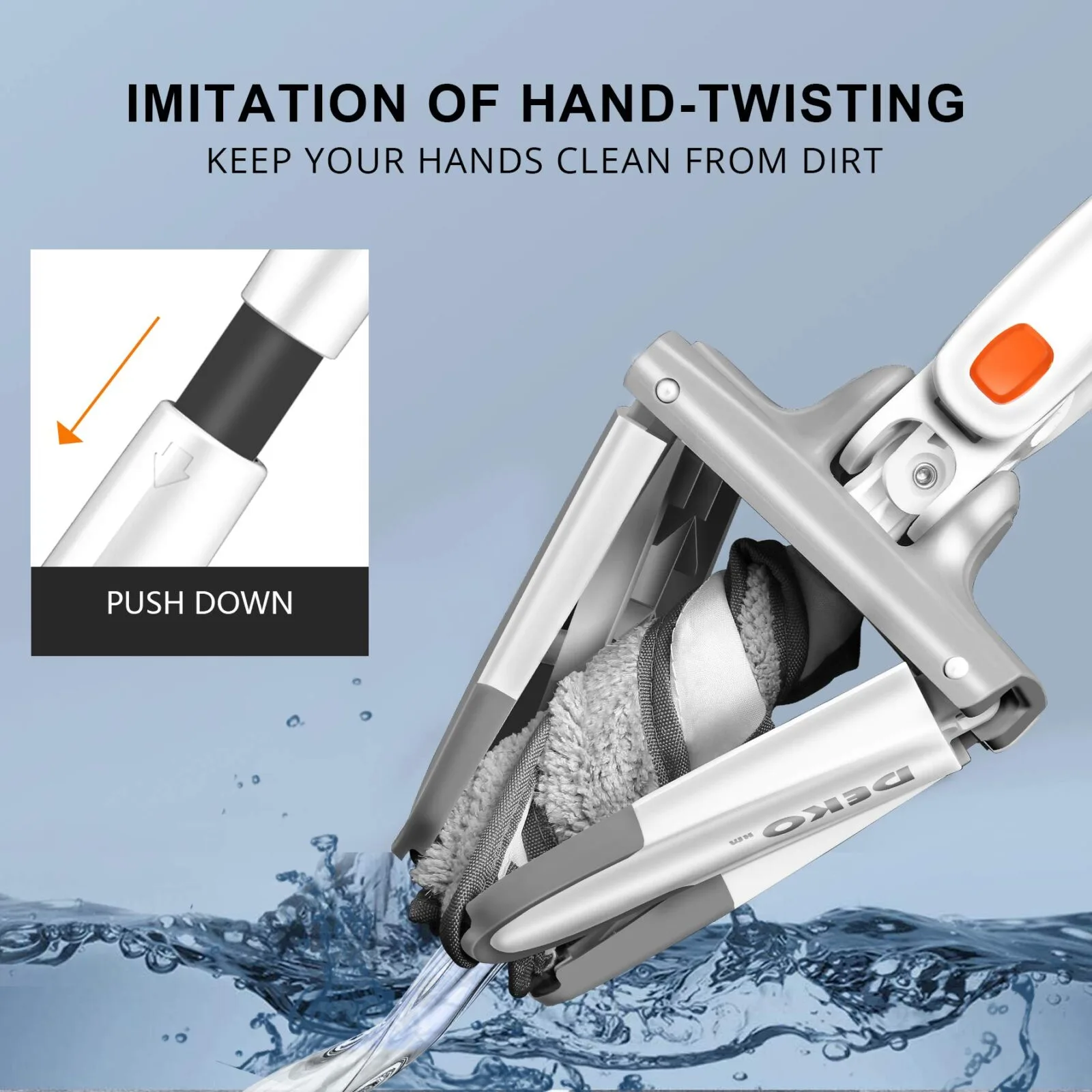 DEKOhm X-Type Microfiber Mop for Floor Cleaning with 3 Reusable & Washable Mop Pads - Image 3