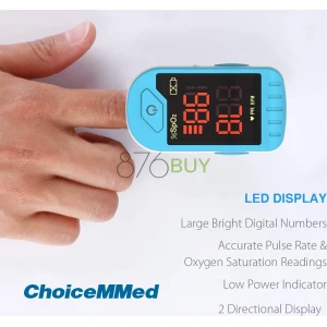 CHOICEMMED Light Blue Finger Pulse Oximeter