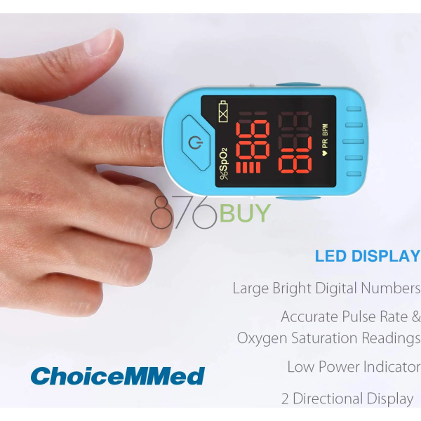 CHOICEMMED Light Blue Finger Pulse Oximeter - Image 6