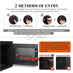 WINCENT Home Security Safe with Alarm